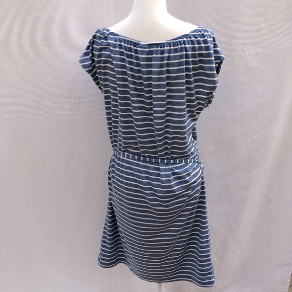 Lascana Tie Neckline Dress Blue/White Striped Sz Medium - Picture 4 of 6